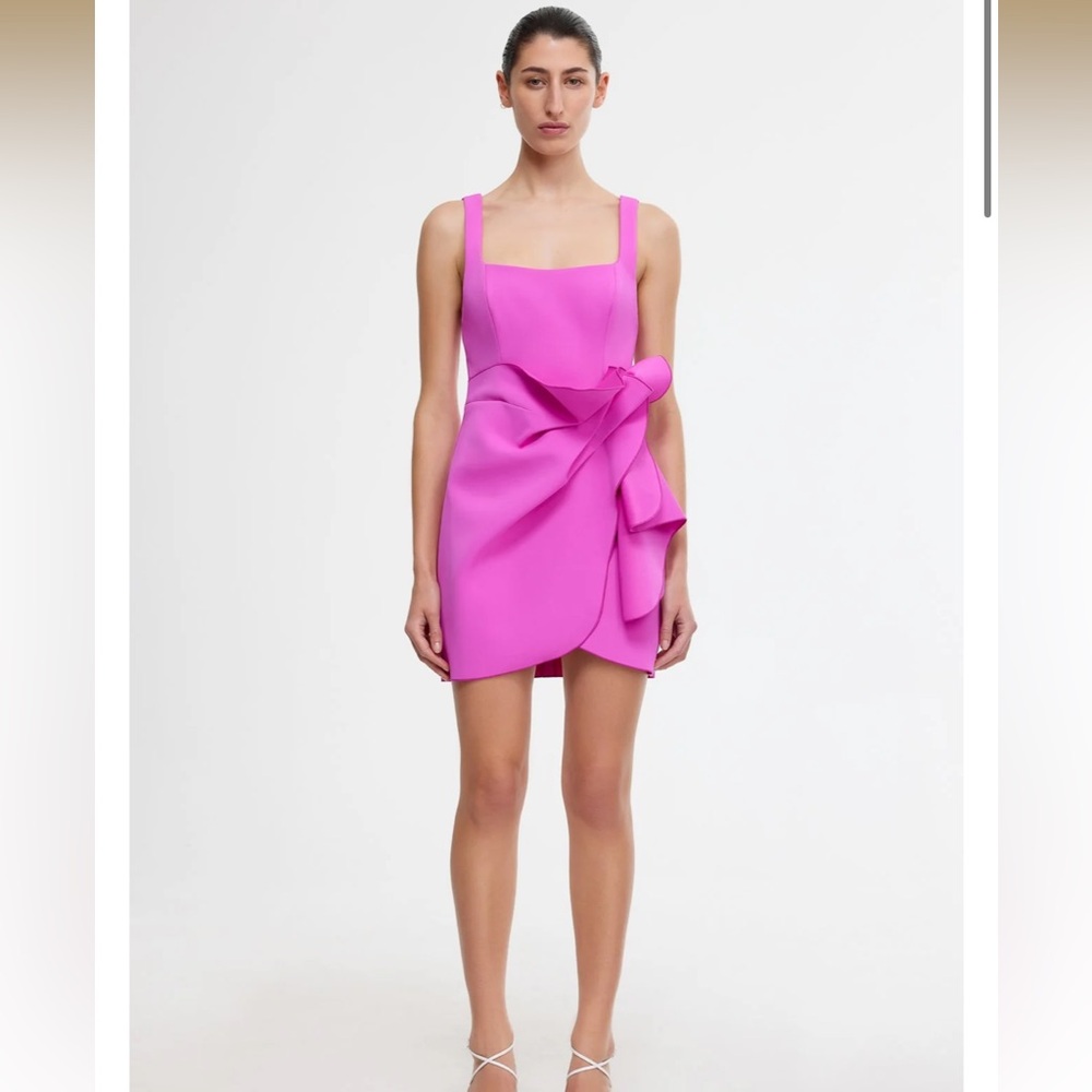 Acler Hewton Mini Dress Elegant Pink Bow Dress